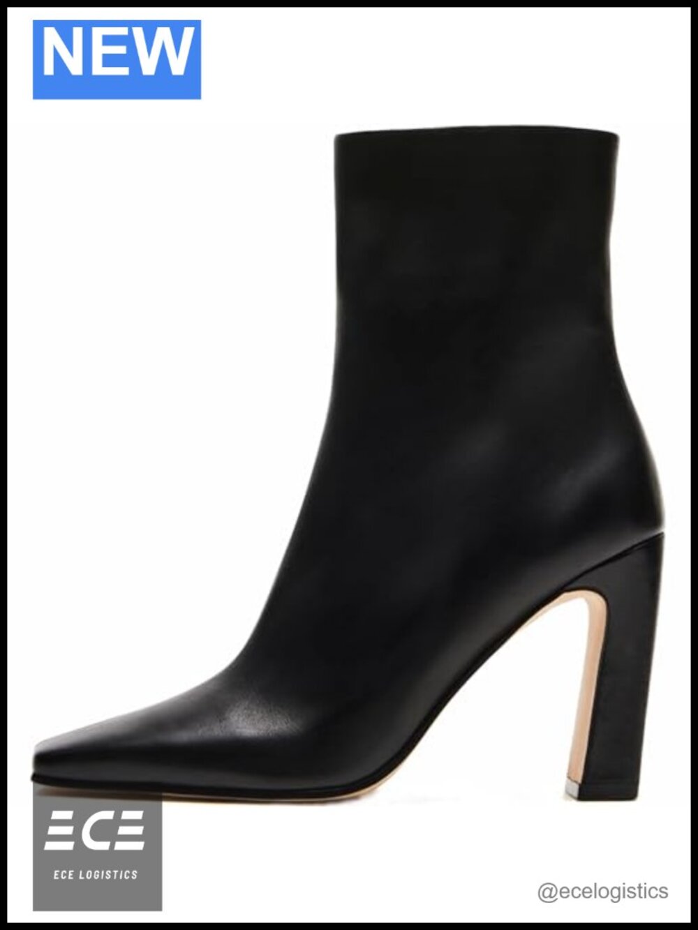 Women's Square Toe Chunky Block Heel Ankle Booties Zip Faux Leather
